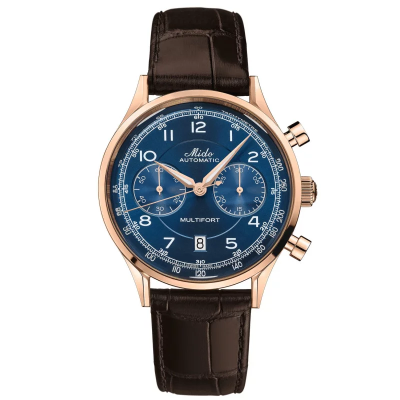 MIDO - Multifort Patrimony Chronograph Blue Dial & Leather Strap M040.427.36.042.00
