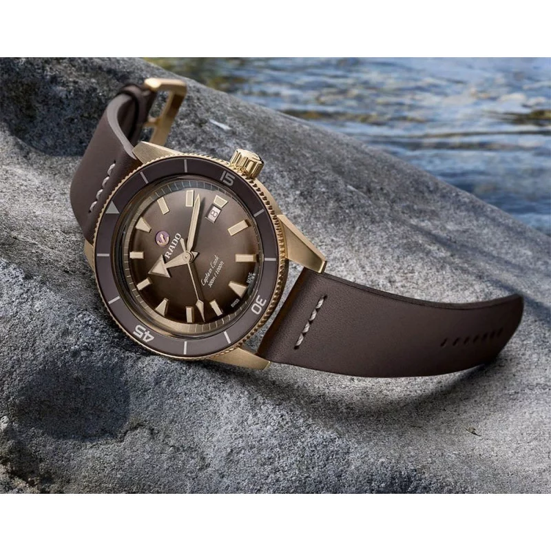 Captain Cook Automatic Bronze Brown Leather Strap Rado