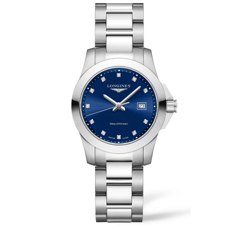Longines - Conquest Lady's Watch 29.5mm Blue Dial & Diamond Index L33764976