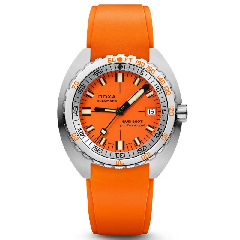 DOXA - Sub 300T Professional Orange & Gummiband 840.10.351.21