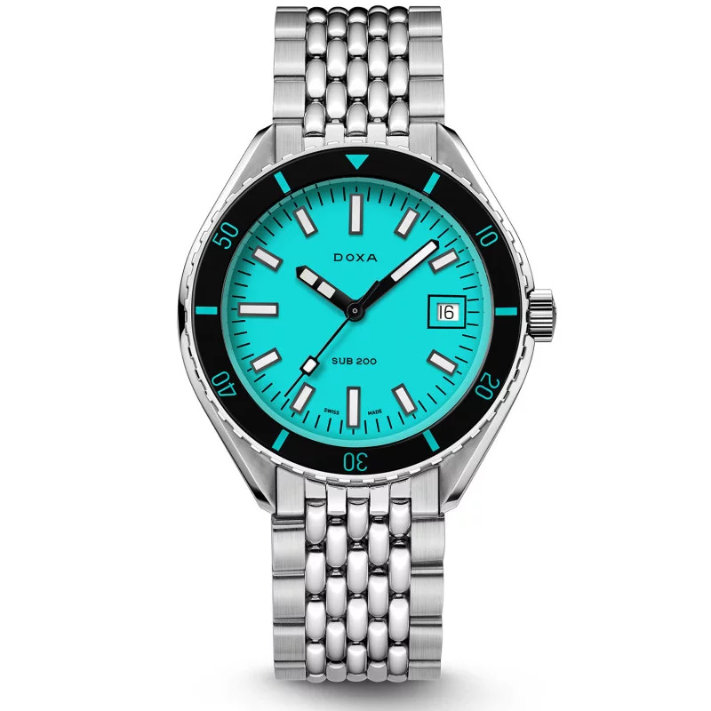 DOXA - Sub 200 Aquamarine Turquoise & Steel Bracelet 799.10.241.10