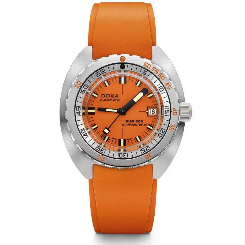 DOXA - Sub 300 Professional Orange & Gummiband 821.10.351.21