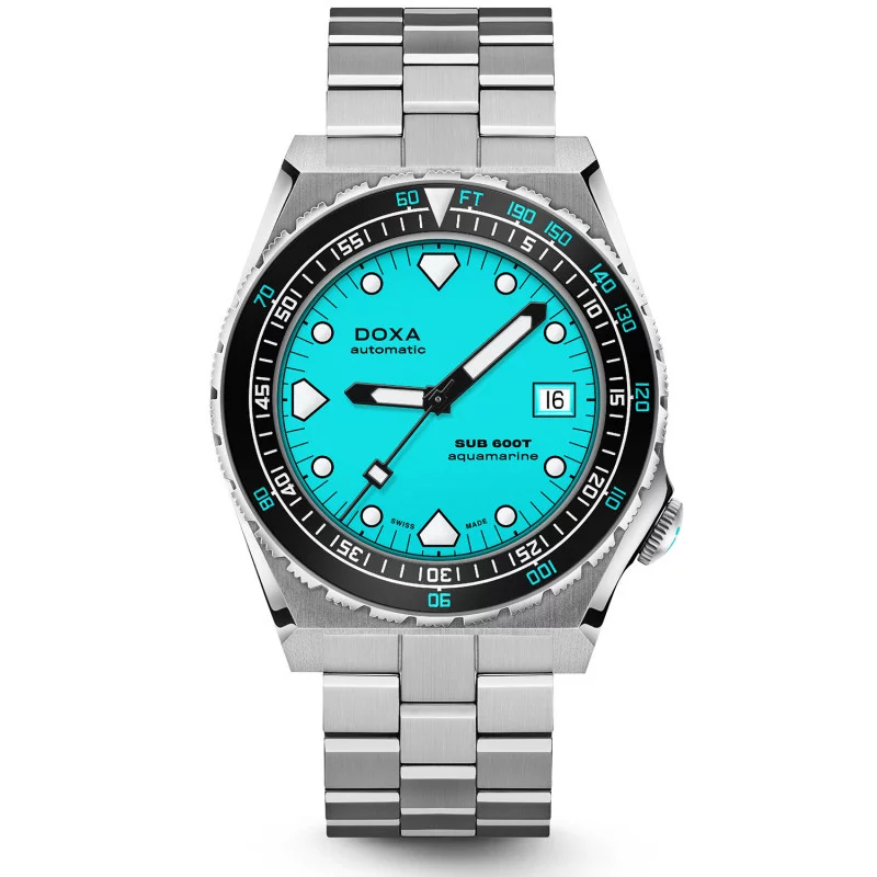 DOXA - Sub 600T Aquamarine Ceramic Inlay Turquoise & Steel Bracelet 861.10.241.10