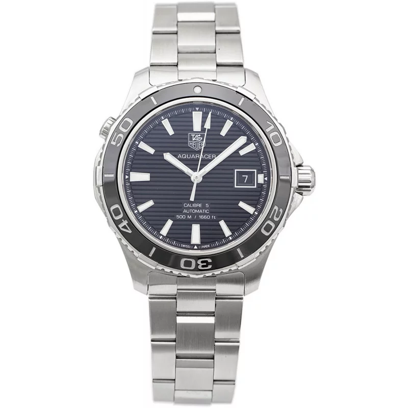 SOLD - PRE-OWNED Tag Heuer Aquaracer Automatic 41mm Black / Steel WAK2110.BA0830