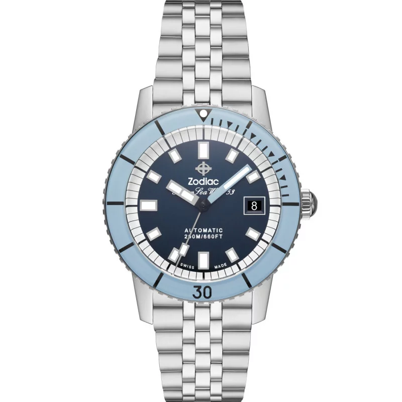 Zodiac Super Sea Wolf 53 Compression Blue & Steel Bracelet ZO9287
