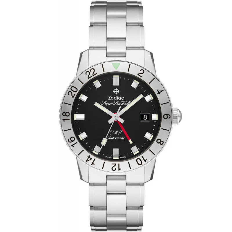 Zodaic Super Sea Wolf GMT Black & Steel Bracelet ZO9405