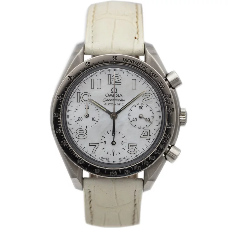 PRE-OWNED Omega Speedmaster Reduced Chronograph 39mm Steel & Mother of Pearl Ref 3834.70.36