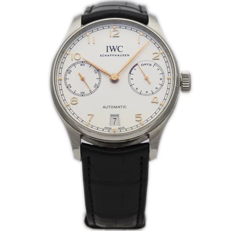 SOLD - PRE-OWNED IWC Portuguese 7 Days Steel & Alligator Ref. IW500704