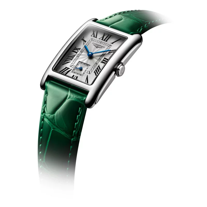 Longines DolceVita 23mm Silver Green Alligator Strap L5.512.4