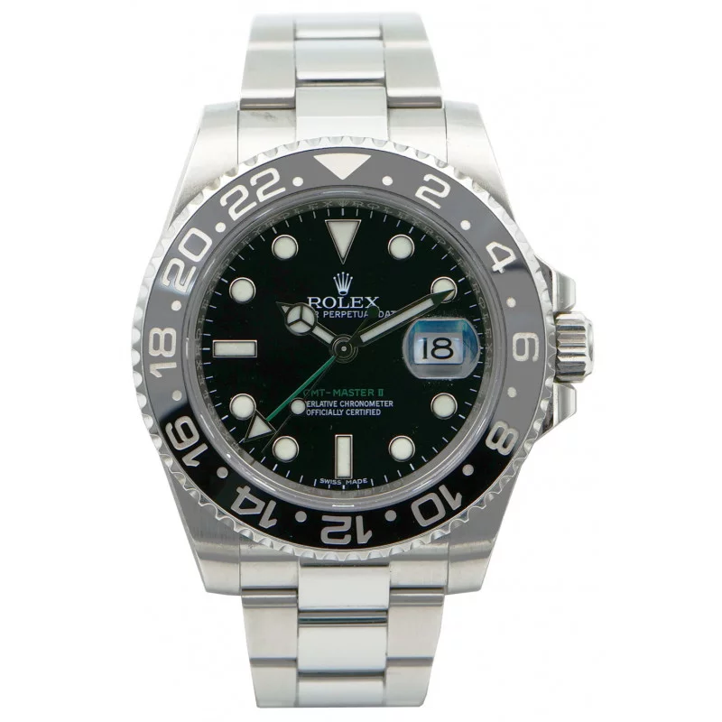 PRE-OWNED Rolex GMT-Master II Black & Steel 116710LN