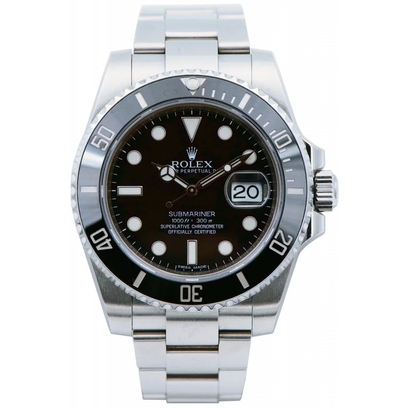 PRE-OWNED Rolex Submariner Date Black & Steel 116610LN Year 2013