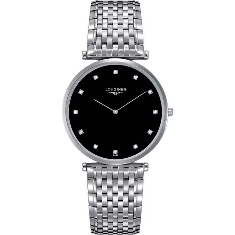 Longines La Grande Classique 37mm Black Diamonds Steel Women's Watch L47664586