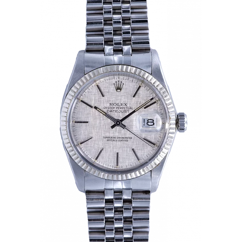 SOLD-PRE-OWNED Rolex Datejust 36mm Linen Dial 16014