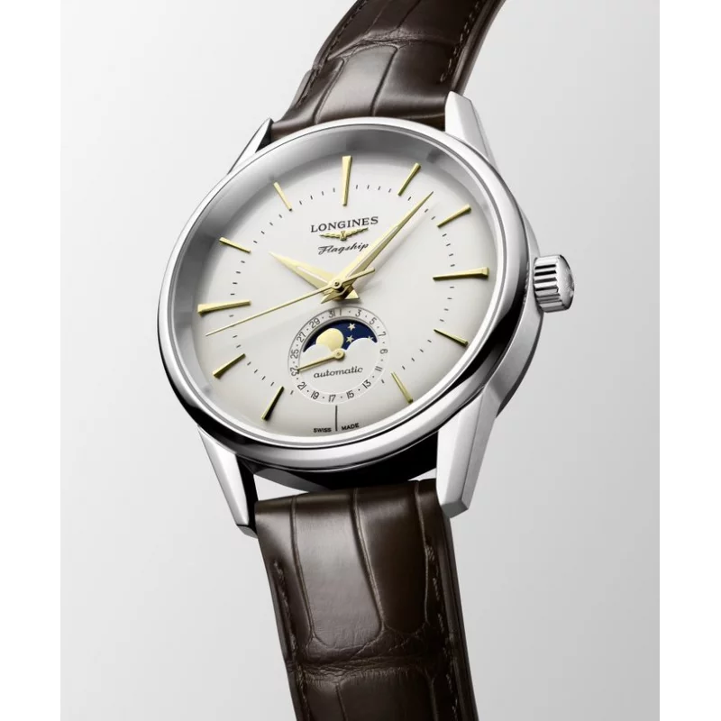 Longines Flagship Heritage 38.5mm Silver Leather Strap L4.815.4