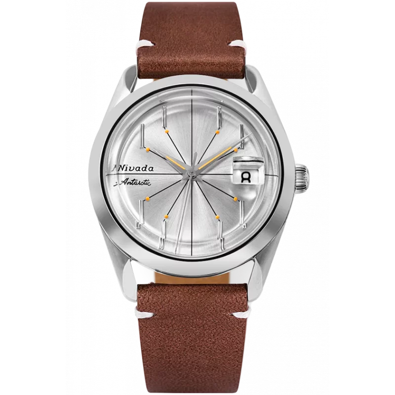 Nivada Grenchen Antarctic Spider Automatic Brown Leather Strap 32023A02