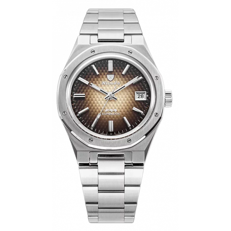 Nivada Grenchen F77 Automatic Brown with Date 69002A77