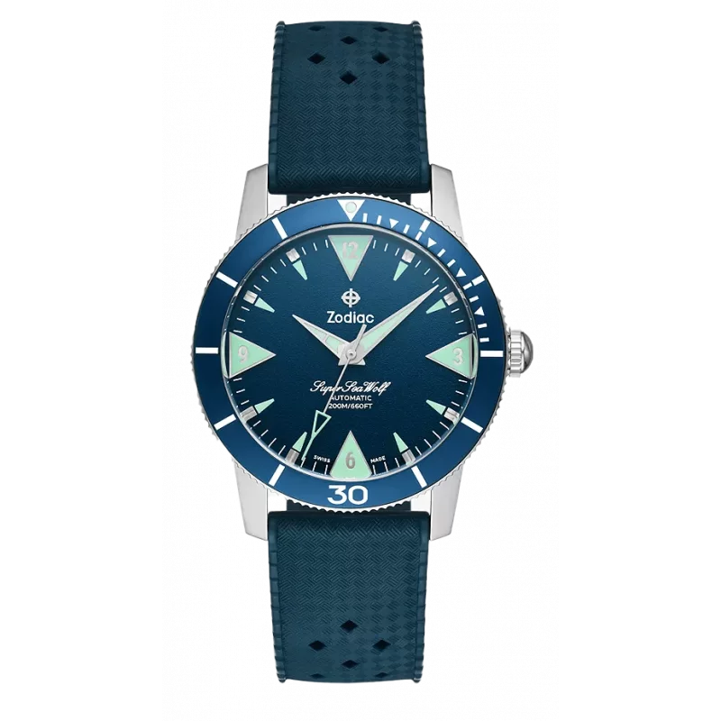 Zodiac Super Sea Wolf Skin Diver Automatic Rubber Strap Watch ZO9217