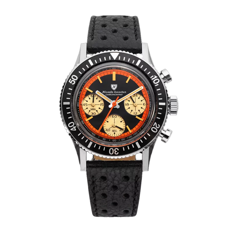 Nivada Grenchen Chronoking "Paul Newman" Orange, black racing bracelet 87034Q10