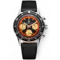 Nivada Grenchen Chronoking "Paul Newman" orange, leather bracelet 87034Q17