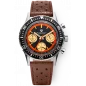 Nivada Grenchen Chronoking "Paul Newman" orange, brown bracelet 87034Q23