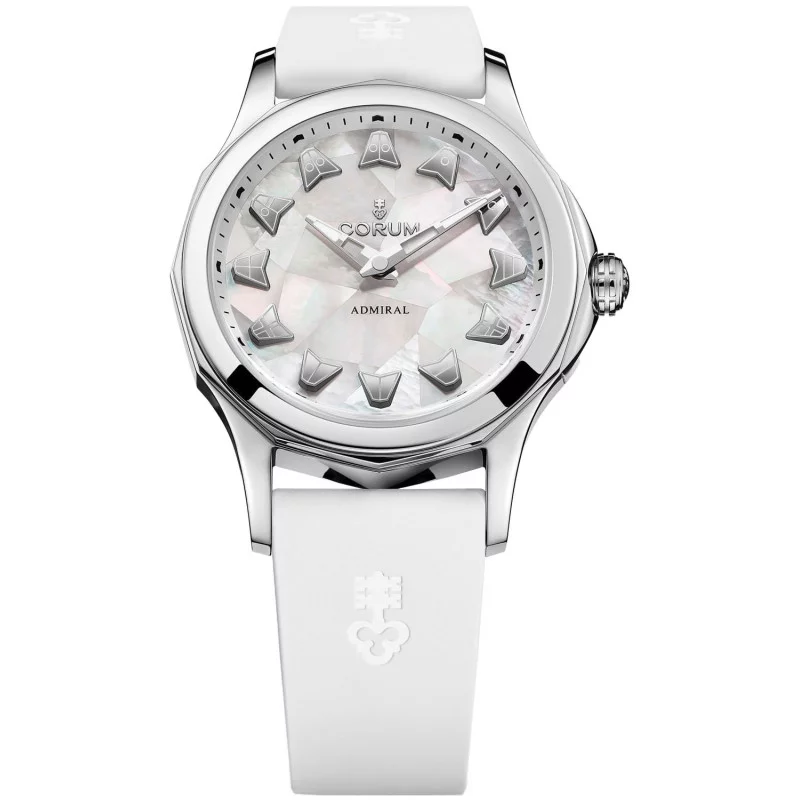 Corum Admiral Legend 38mm White Mother of Pearl & Rubber Strap Ref. A082/03579