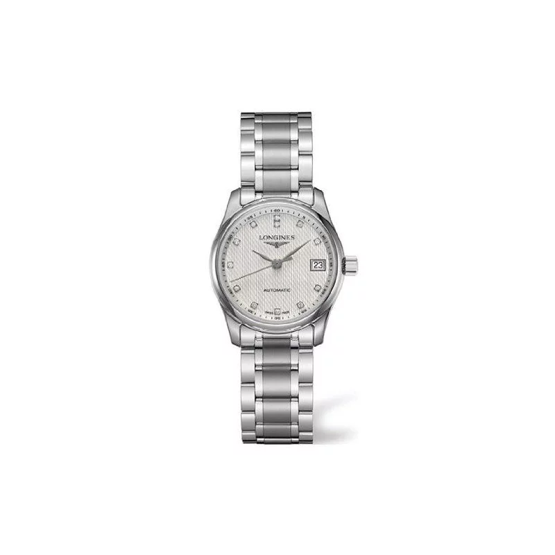 Longines Master Lady - 29 mm White Steel Diamond Lady's Watch