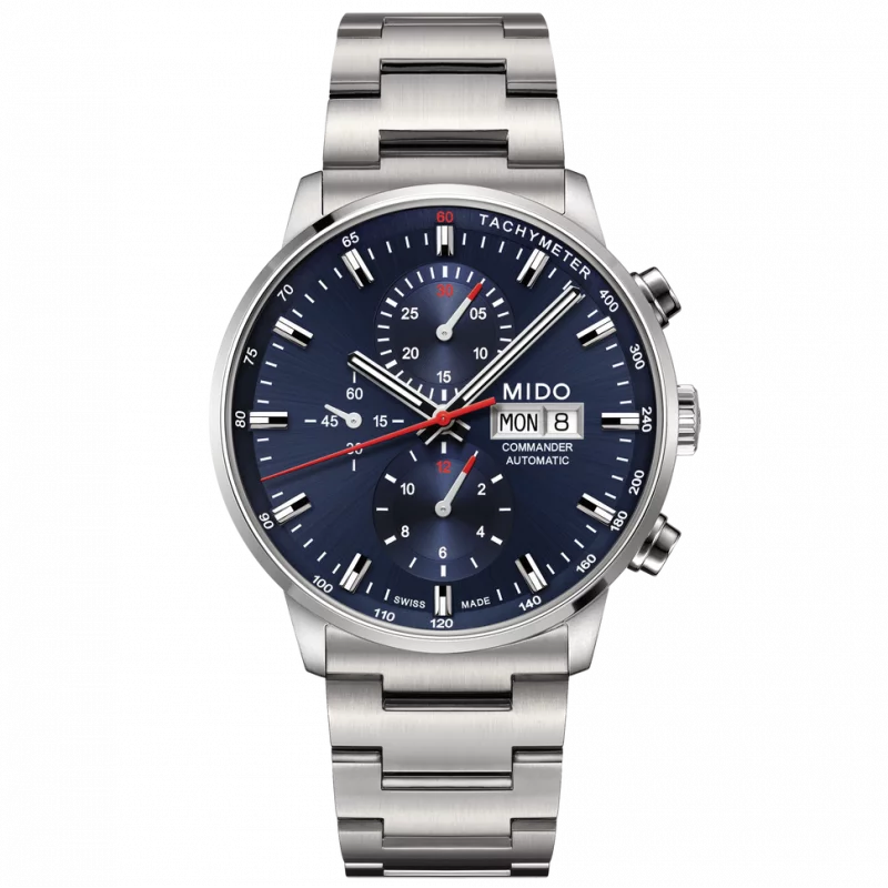 Mido Commander - Automatic Chronograph Blue &Steel DayDate