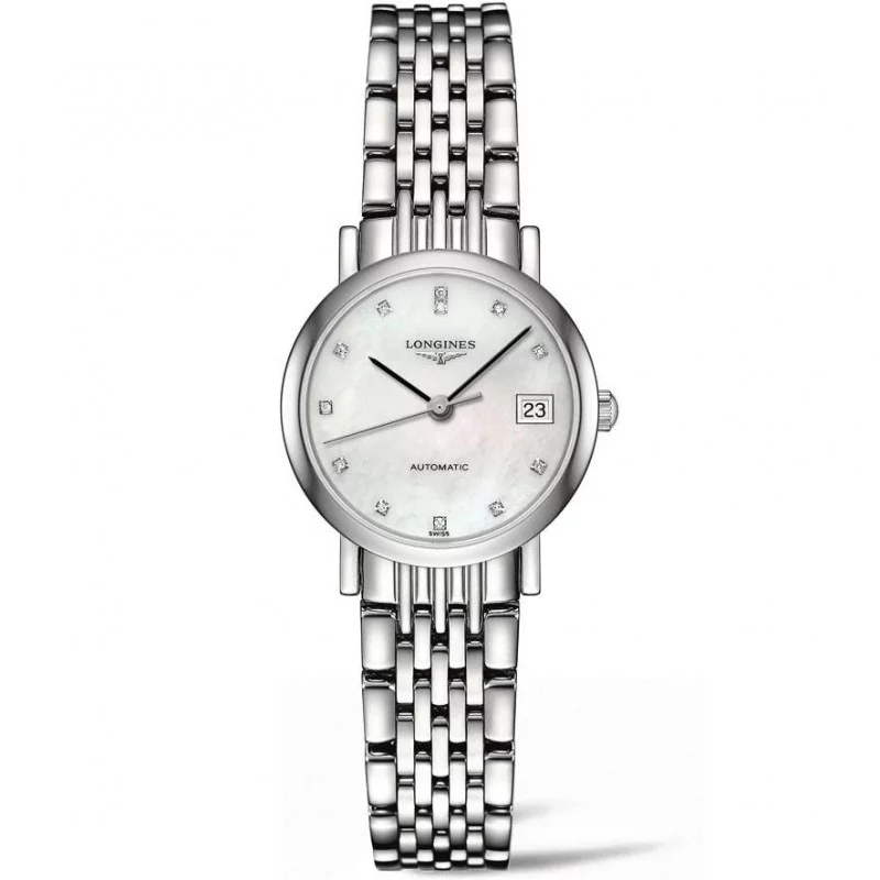 Longines - Elegant 25mm MOP & Steel Diamonds Lady's Watch
