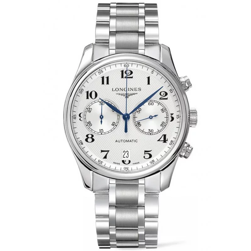 Longines - Master Automatic Chronograph White Steel Braclet Gent's Watch