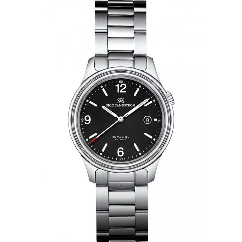 Sjöö Sandström - Royal Steel Classic 41mm Men's Watch Black & Steel 008713