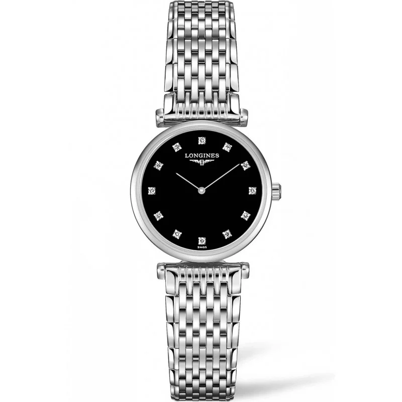 Longines La Grande Classique 24mm Black Diamonds Steel women's watch