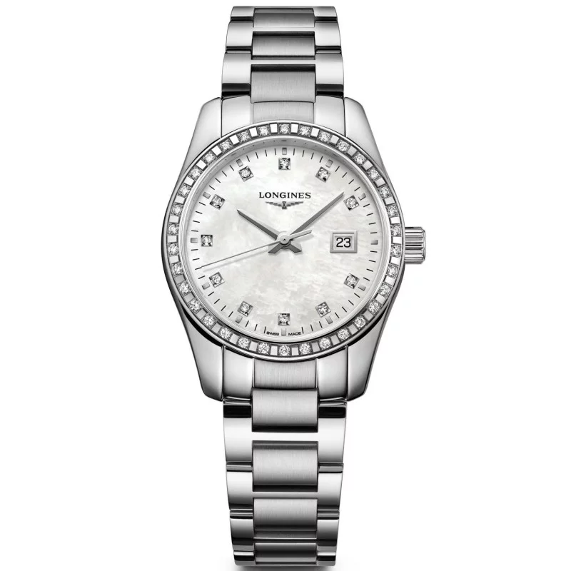 Longines - Conquest Classic 29.5mm Mother of Pearl Dial & 34 Diamonds L22860876
