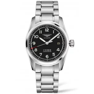 Longines Spirit 40mm Black dial Steel bracelet L38104536