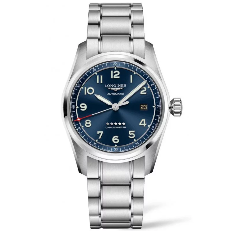 Longines Spirit - 40mm Blue dial & Steel bracelet with Two additional leather straps, L38104939