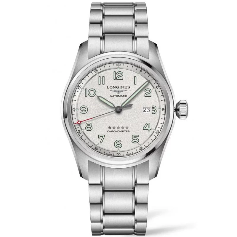 Longines Spirit - 42mm White dial & Steel bracelet with Two additional leather straps L38114739
